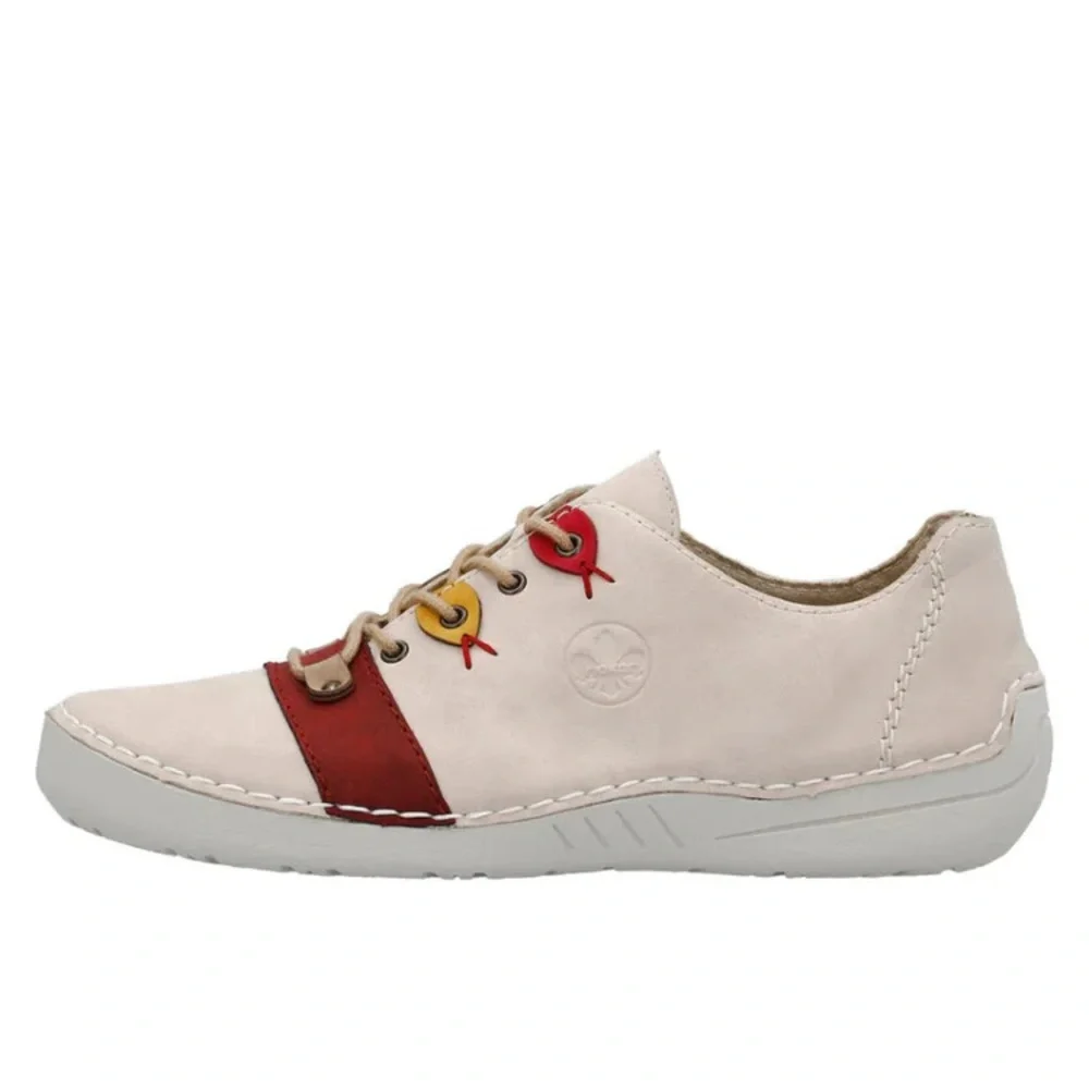 Women's Rieker Angela 10 - Rose/Rot/Camel/Honig/Fire - Picture 3 of 7